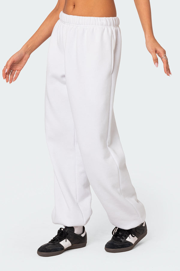 Edikted Clark Oversized Sweatpants White