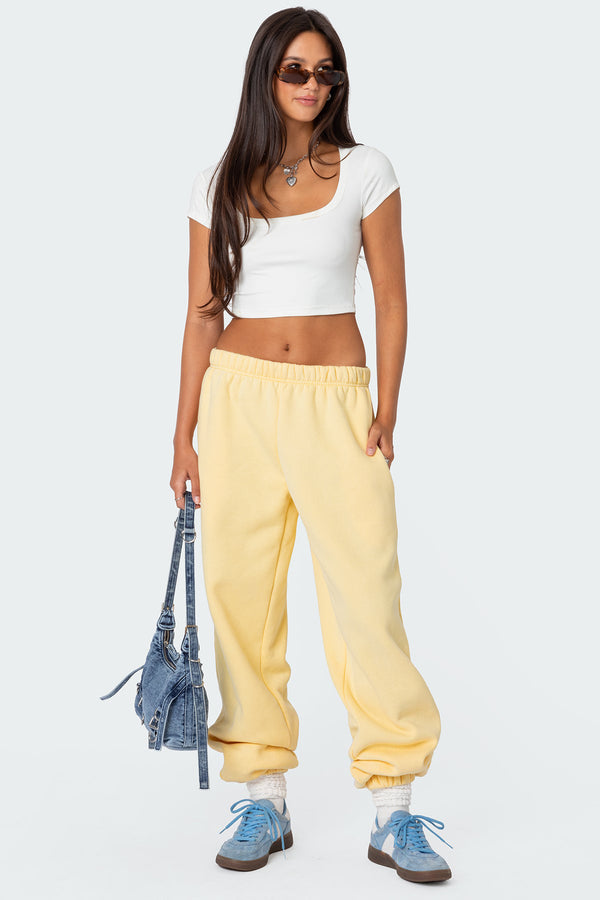 edikted Clark Oversized Sweatpants yellow