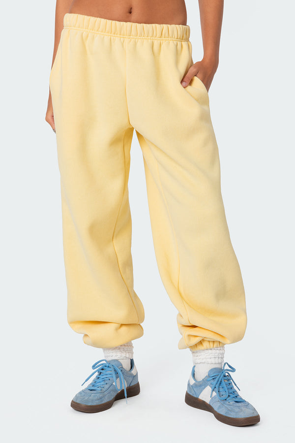 Edikted Clark Oversized Sweatpants Yellow