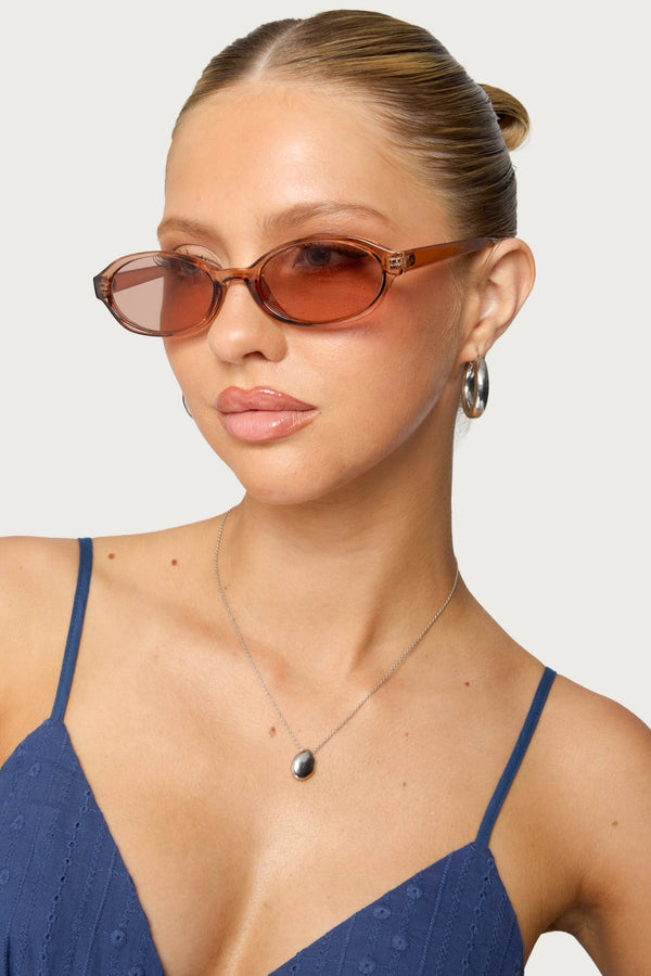 edikted Clarke Oval Sunglasses brown
