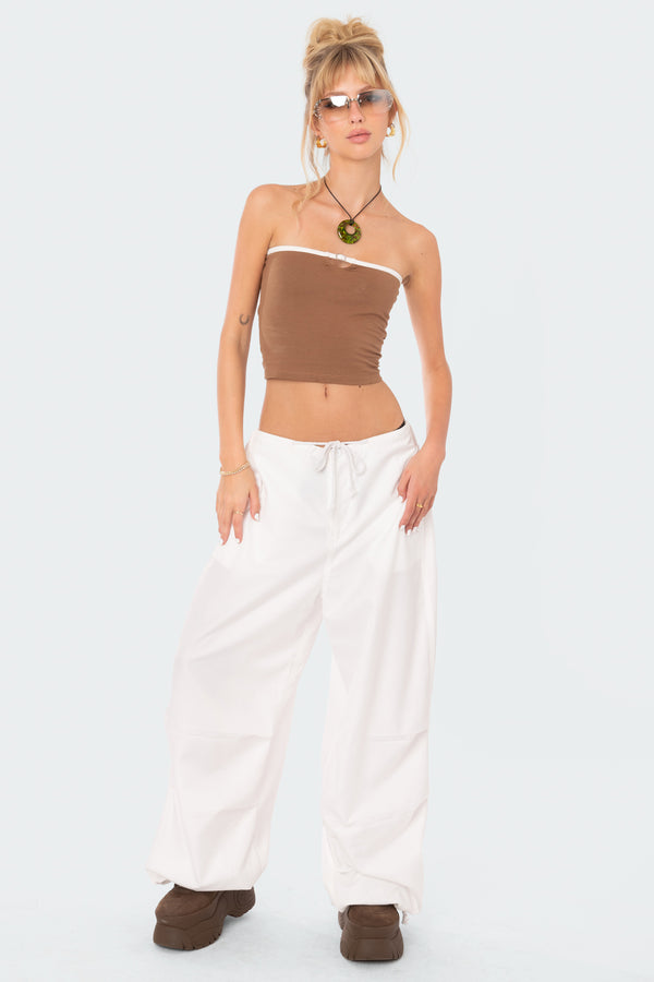 Edikted Colby Belted Tube Top Brown
