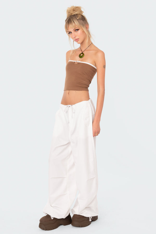 Edikted Colby Belted Tube Top Brown