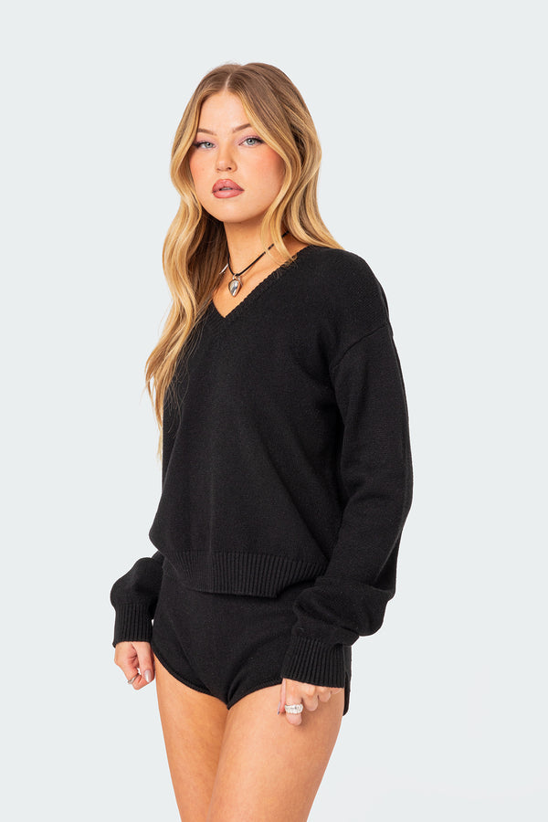 Edikted Comfort Club Oversized Sweater Black