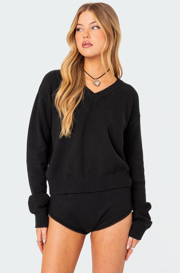 edikted Comfort Club Oversized Sweater black