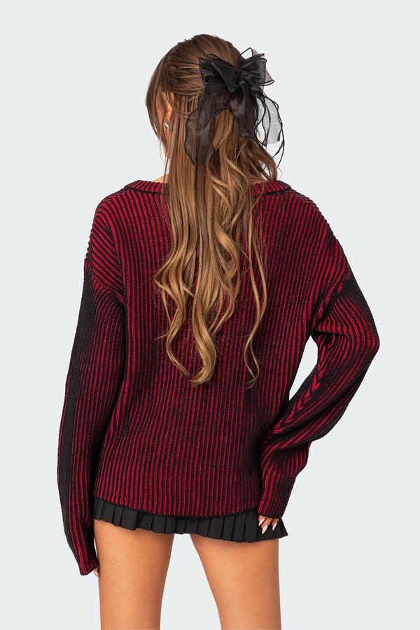 Edikted Contrast Texture Oversized Sweater Mix