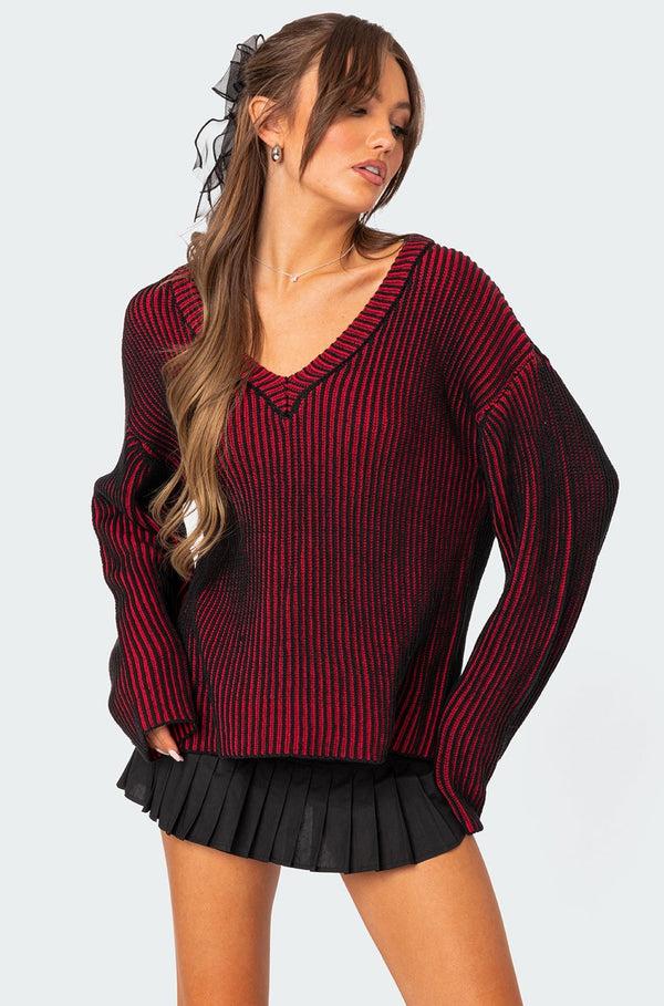 edikted Contrast Texture Oversized Sweater mix