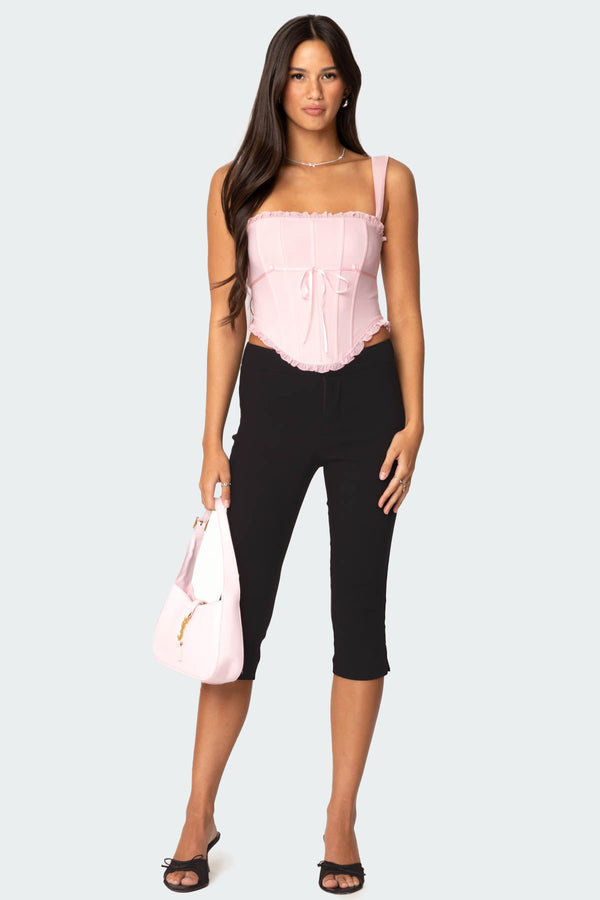 Edikted Coquette Mesh Corset Pink