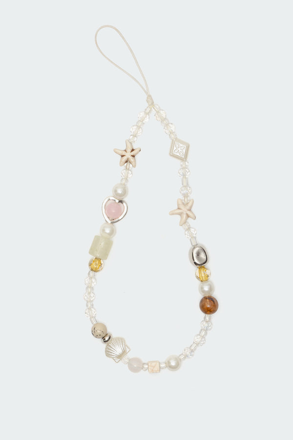 Edikted Costal Bead Phone Charm Ivory