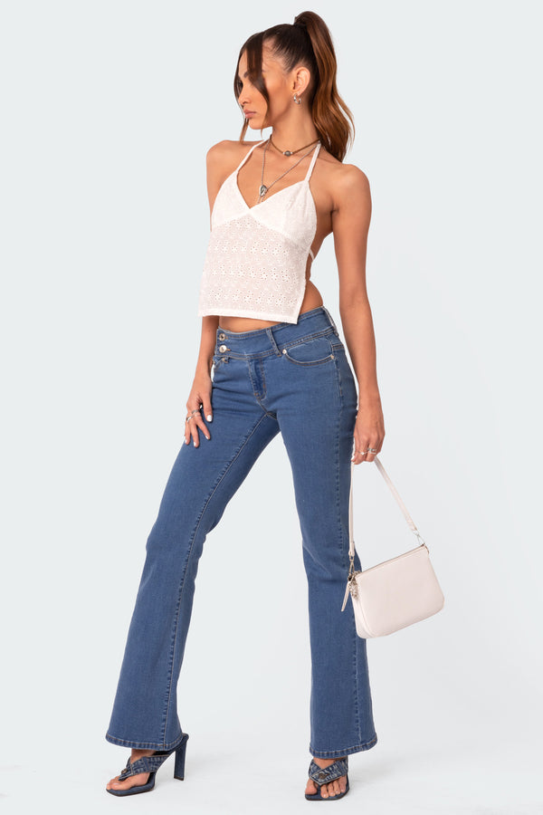 Edikted Courtney Lacey Open Back Top White