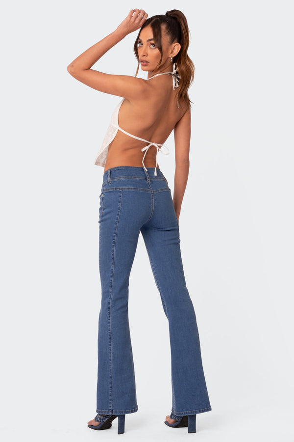 Edikted Courtney Lacey Open Back Top White