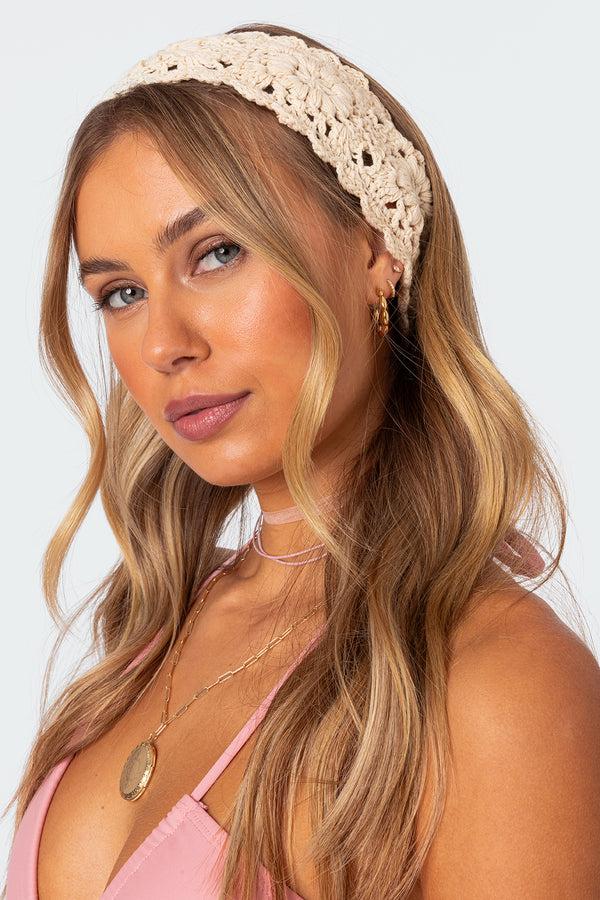 edikted Crochet Headband cream