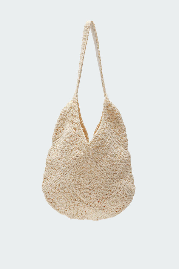 Edikted Crochet Shoulder Bag Ivory