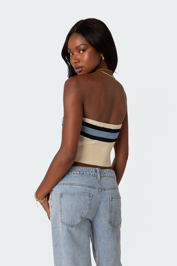 Edikted Cyprus Knit Tube Top Beige