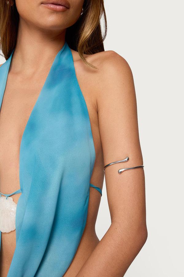 edikted Dainty Wrapped Arm Cuff silver