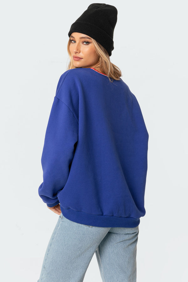Edikted Dallas Sweatshirt Blue