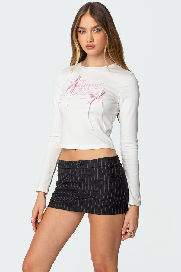 Edikted Damsel Long Sleeve T Shirt White