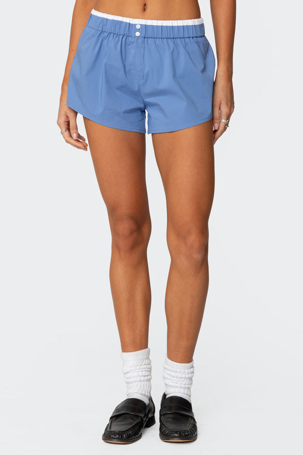 Edikted Danette Boxer Shorts Blue