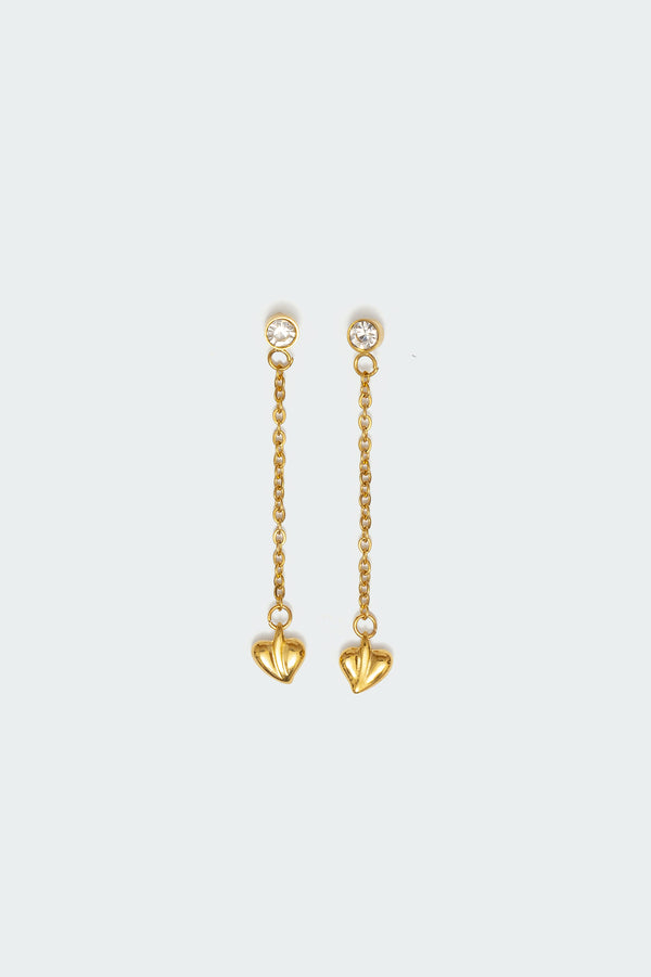 Edikted Dangley Heart Earrings Gold