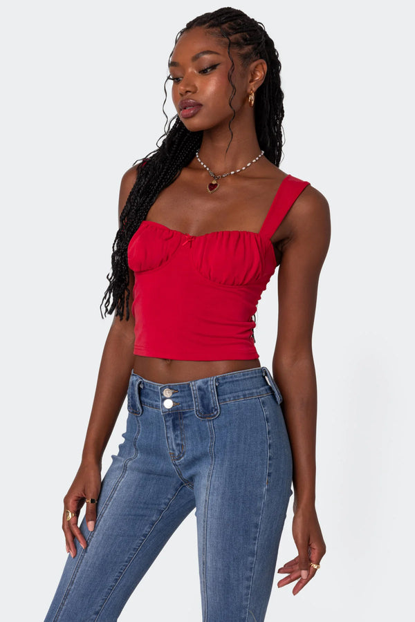 Edikted Danica Cupped Tank Top Red