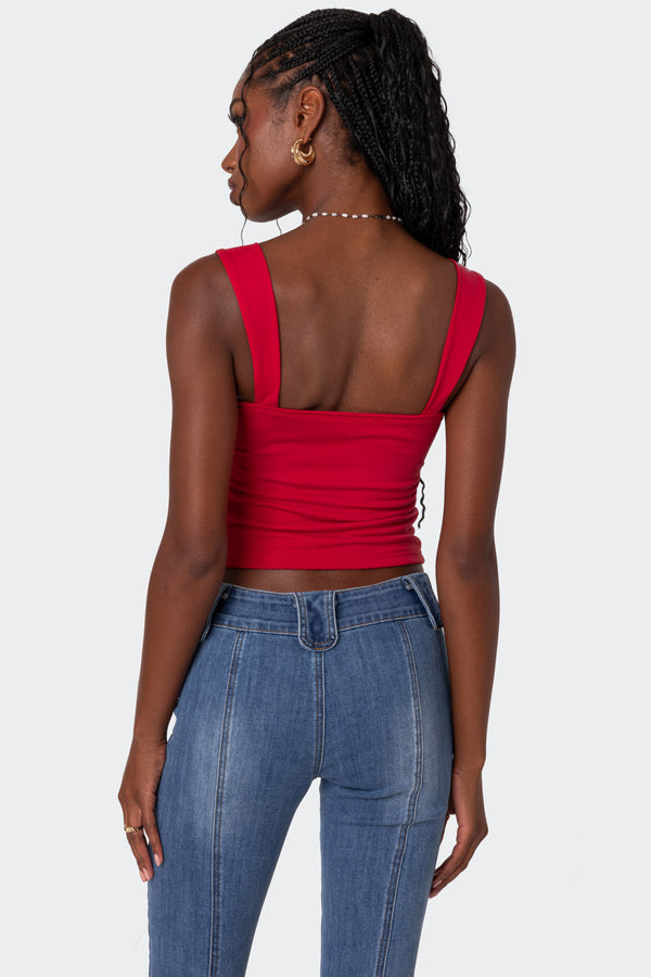 Edikted Danica Cupped Tank Top Red