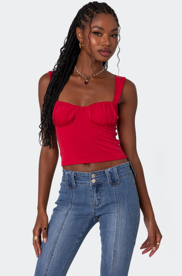 edikted Danica Cupped Tank Top red