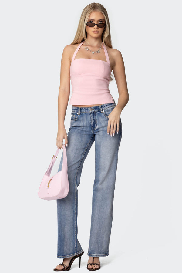 Edikted Dara Halter Top Pink