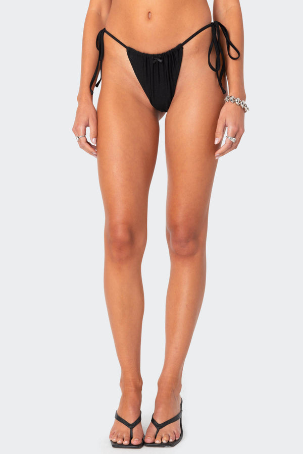 Edikted Darling Double String Bikini Bottom Black