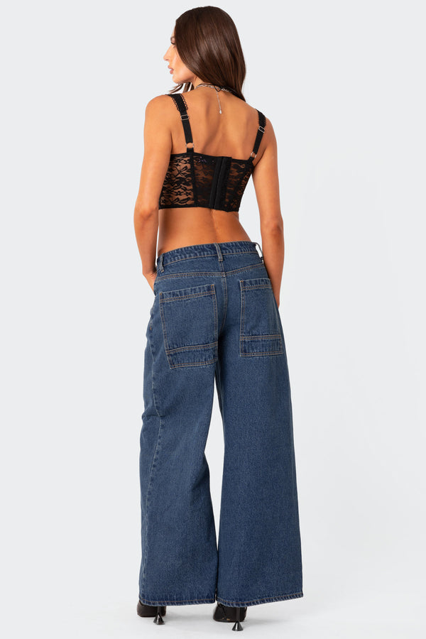 Edikted Davina Lace Corset Black