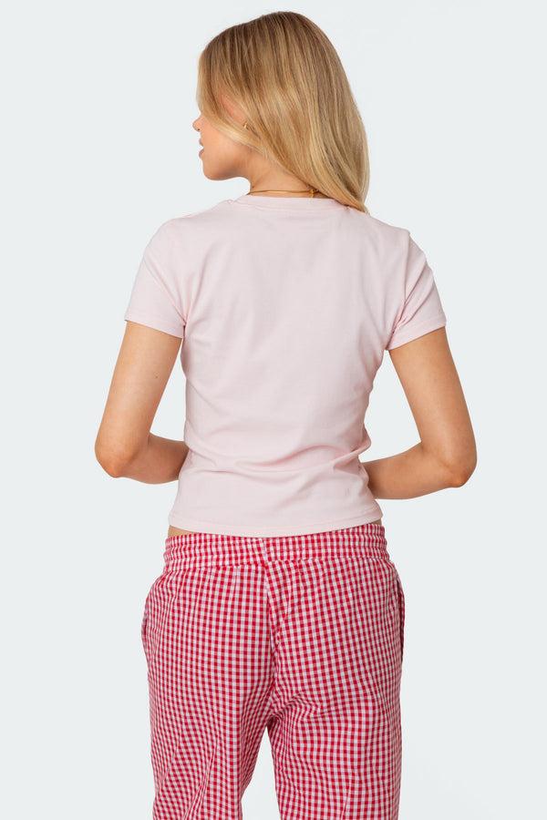 Edikted Daylily T Shirt Light Pink