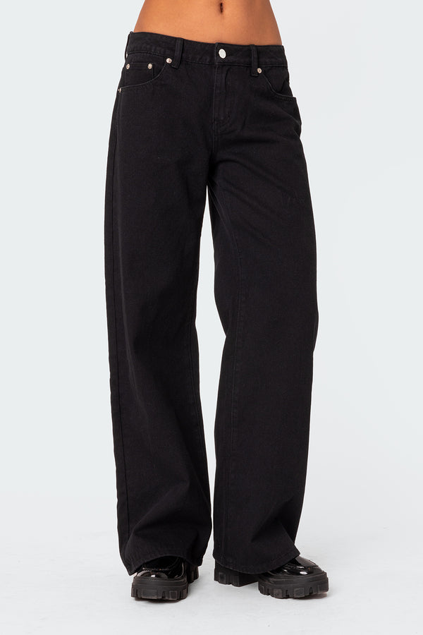 Edikted Daytime Low Rise Jeans Black