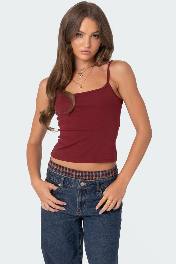 Edikted Deanna Tank Top Burgundy