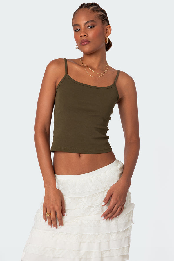 edikted Deanna Tank Top olive