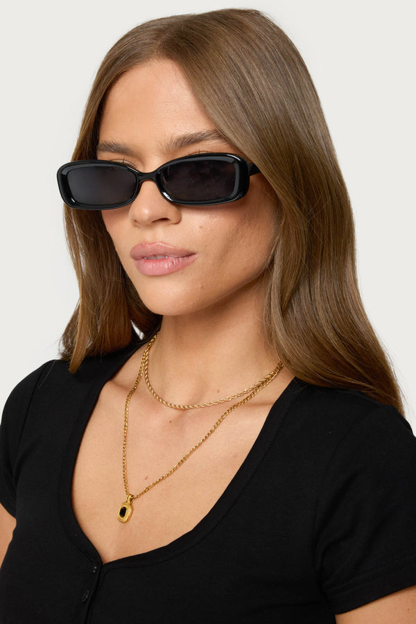 edikted Demie Square Sunglasses black