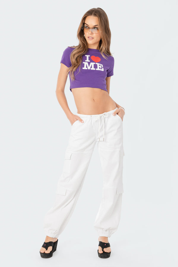 edikted Denver Relaxed Cargo Pants white