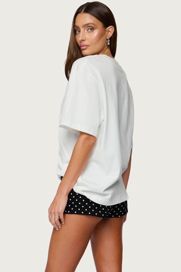 Edikted Devan Oversized T Shirt White