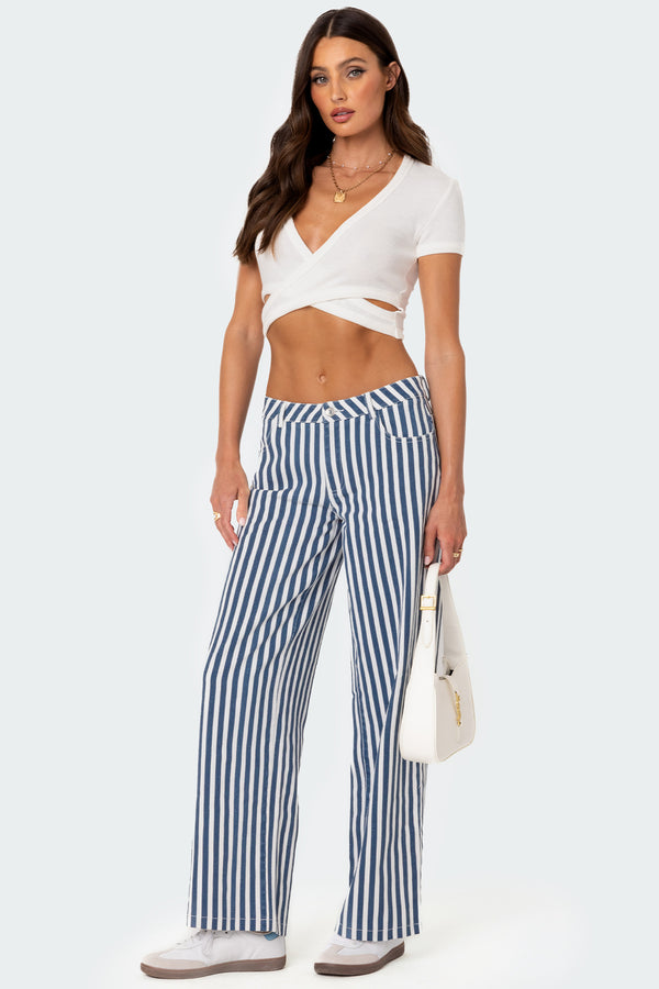 Edikted Dez Crisscross Waffle Top White