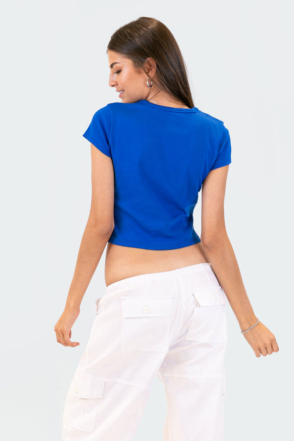 Edikted Do Not Disturb T-Shirt Blue