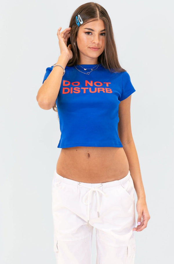 edikted Do Not Disturb T-Shirt blue