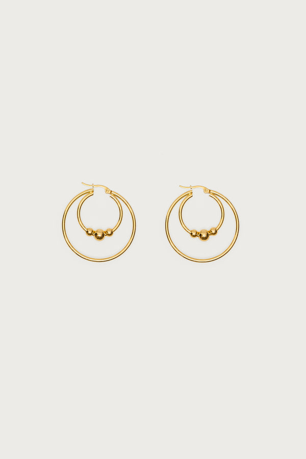 Edikted Double Hoop Earrings Gold
