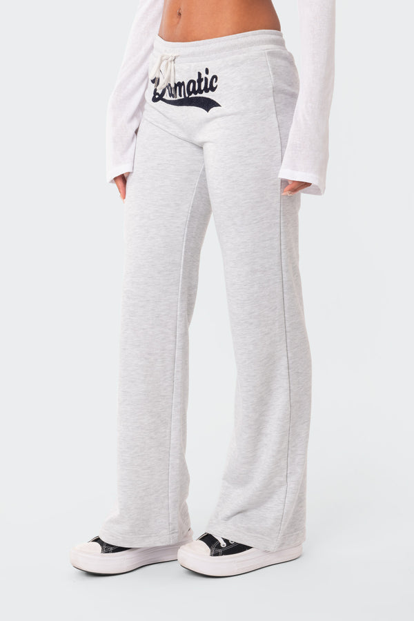Edikted Dramatic Low-Rise Sweatpants Gray