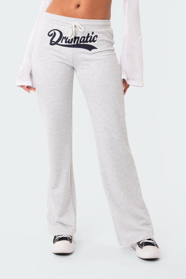 Edikted Dramatic Low-Rise Sweatpants Gray