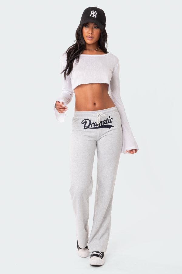 edikted Dramatic Low-Rise Sweatpants gray