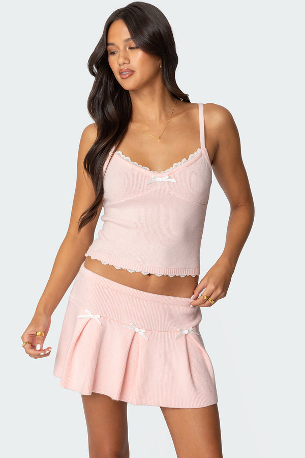 edikted Easter Knit Tank Top light pink