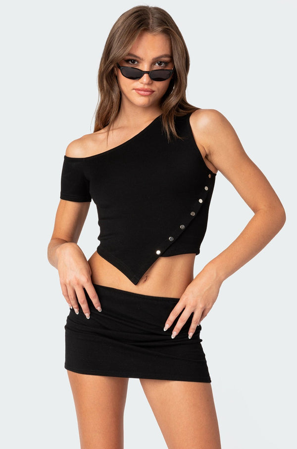 edikted Eclipse Asymmetric Top black