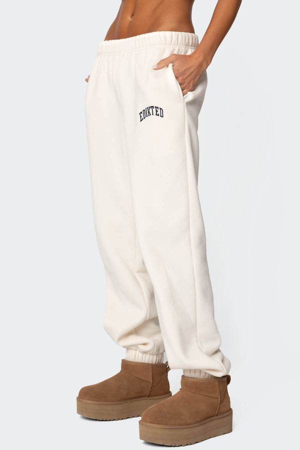 Edikted Edikted Babe Oversized Sweatpants Cream