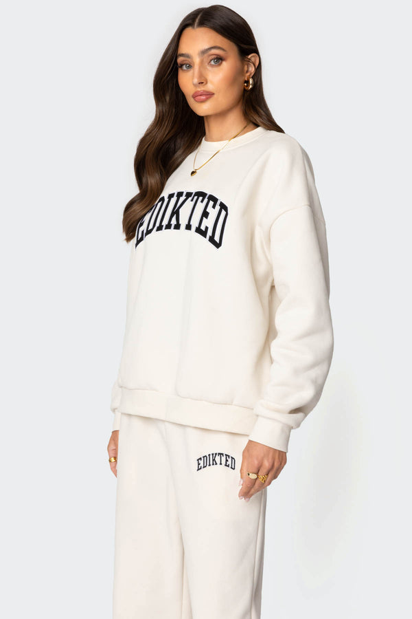 Edikted Edikted Babe Oversized Sweatshirt Cream