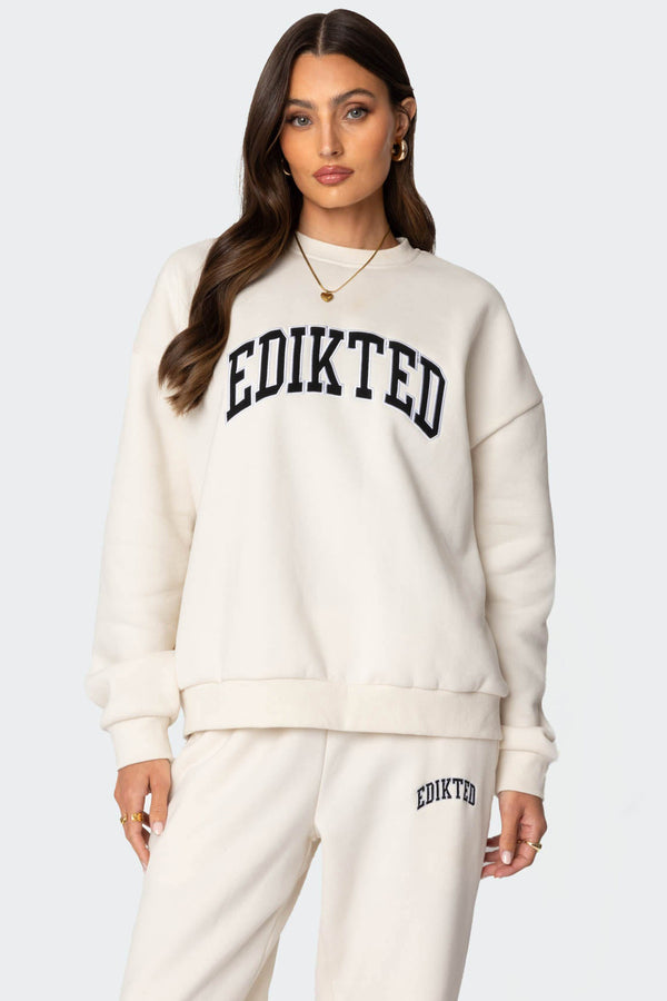 edikted Edikted Babe Oversized Sweatshirt cream