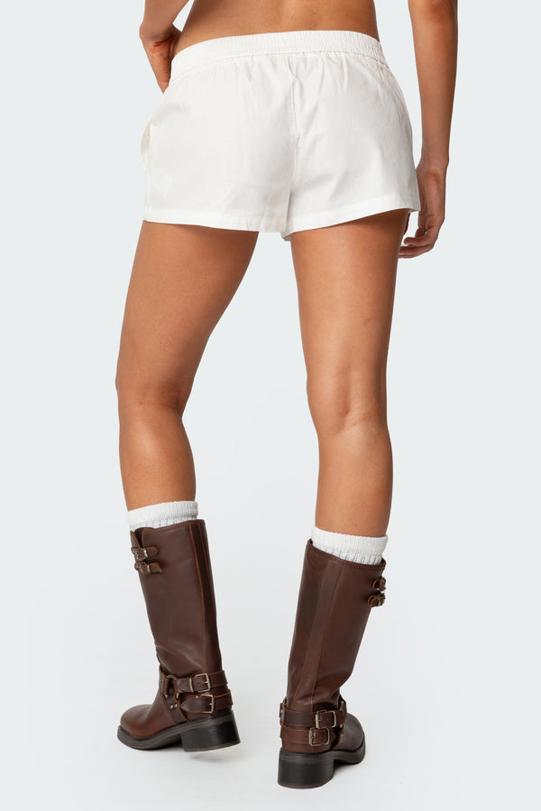 Edikted Edikted Embroidered Boxer Shorts White