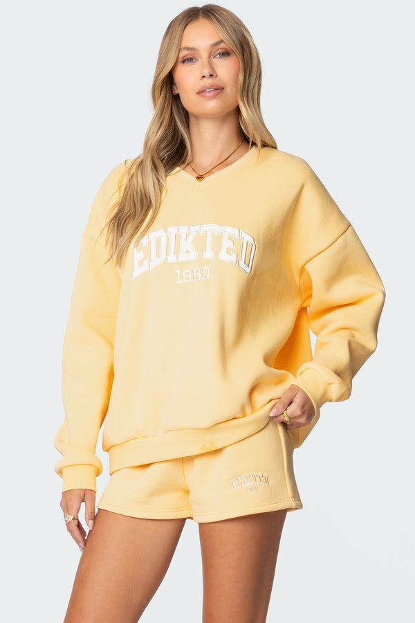 edikted Edikted Girl Sweatshirt yellow