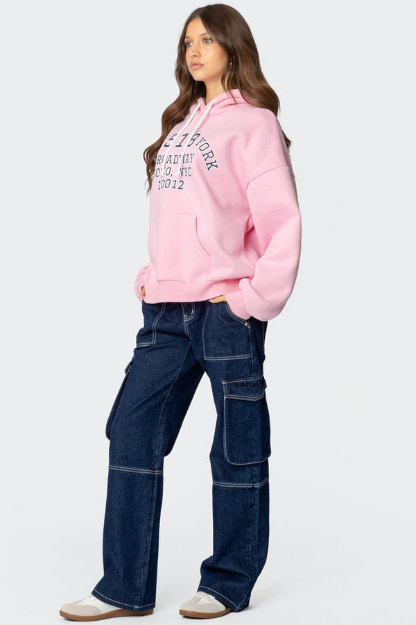 Edikted Edikted Nyc Oversized Hoodie Light Pink